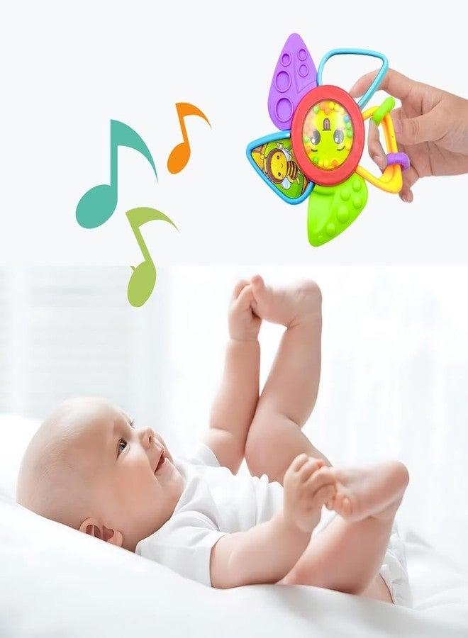 بلس بوينت مجموعة ألعاب خشخيشة للأطفال الرضع من بلس بوينت، 6 قطع، ألوان جذابة، خشخيشة وعضاضة للأطفال من عمر 0 إلى 12 شهرًا، ألعاب أطفال حديثي الولادة بألوان ممتعة وصوت خشخشة ناعم، مجموعة ألعاب عضاضة للأطفال حديثي الولادة، هدية - Image 4